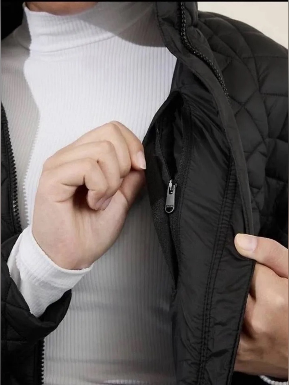 Athleta black quilted whisper featherless jacket sz sm - Picture 6 of 14